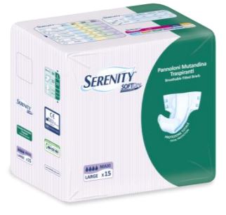 PANNOLONE PER INCONTINENZA A MUTANDINA SERENITY SOFTDRY MAXI LARGE 15 PEZZI - lepimpinelle.it