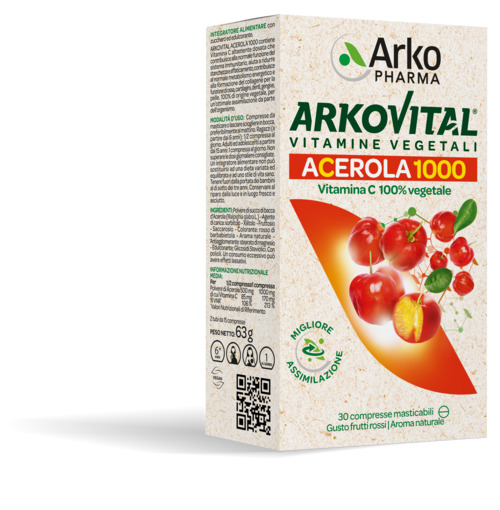 ARKOVITAL ACEROLA 1000 30 COMPRESSE MASTICABILI - lepimpinelle.it