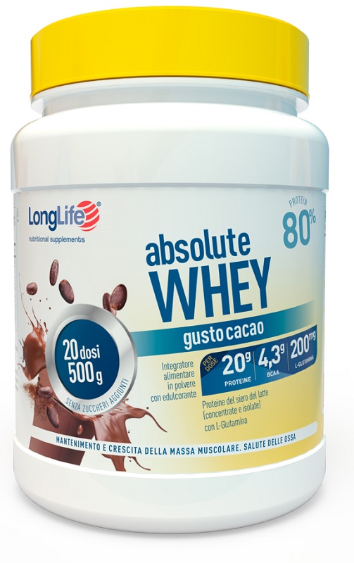 LONGLIFE ABSOLUTE WHEY CACAO 500 G - lepimpinelle.it