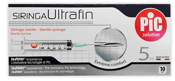 SIRINGA PIC ULTRAFINE 5 ML AGO 14 10 PEZZI - lepimpinelle.it