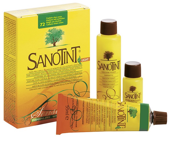 SANOTINT LIGHT TINTURA PER CAPELLI NUMERO 72 CASTANO CHIARO CENERE TUBO IN ASTUCCIO DI CARTONE 125 ML - lepimpinelle.it