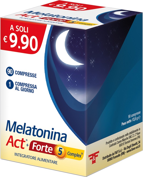 MELATONINA ACT+FORTE 5 COMPLEX 90 COMPRESSE - lepimpinelle.it