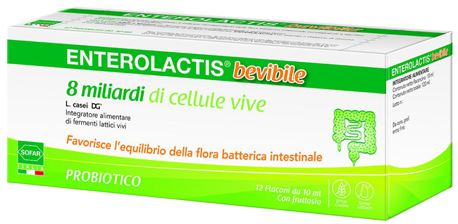 ENTEROLACTIS BEVIBILE 12 FLACONCINI DA 10 ML SOFAR - lepimpinelle.it