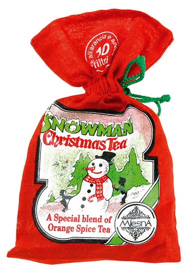 MLESNA SNOWMAN CHRISTMAS TEA TE' NERO DI CEYLON DI ALTA MONTAGNA 10 FILTRI 20 G - lepimpinelle.it