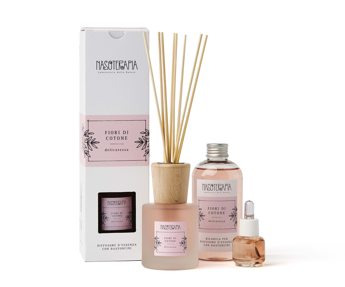 DIFFUSORE BASTONCINI FIORI DI COTONE 100 ML - lepimpinelle.it