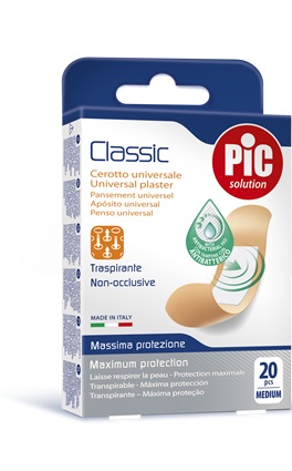 CEROTTO PIC CLASSIC 19X72 MM ANTIBATTERICO 20 PEZZI - lepimpinelle.it