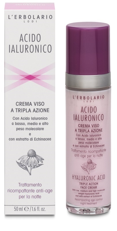 ACIDO IALURONICO CREMA VISO A TRIPLA AZIONE TRATTAMENTO RICOMPATTANTE ANTIAGE NOTTE 50 ML - lepimpinelle.it