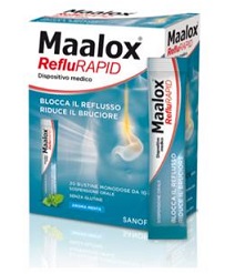 SOSPENSIONE ORALE MAALOX REFLURAPID 20 BUSTINE MONODOSE DA 10 ML - lepimpinelle.it