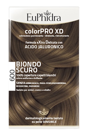 EUPHIDRA COLORPRO XD 600 BIONDO SCURO GEL COLORANTE CAPELLI IN FLACONE + ATTIVANTE + BALSAMO + GUANTI - lepimpinelle.it