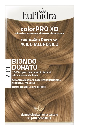 EUPHIDRA COLORPRO XD 730 BIONDO DORATO GEL COLORANTE CAPELLI IN FLACONE + ATTIVANTE + BALSAMO + GUANTI - lepimpinelle.it