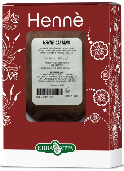 HENNE COLORANTE CAPELLI CASTANO 100 G - lepimpinelle.it