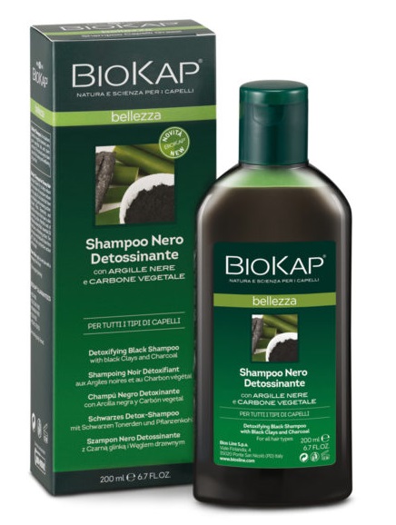 BIOKAP BELLEZZA SHAMPOO NERO DETOSSINANTE 200 ML BIOSLINE - lepimpinelle.it