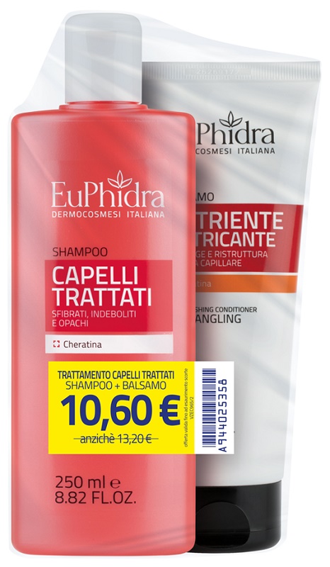 EUPHIDRA SHAMPOO CAPELLI TRATTATI 250 ML + BALSAMO NUTRIENTE 200 ML - lepimpinelle.it
