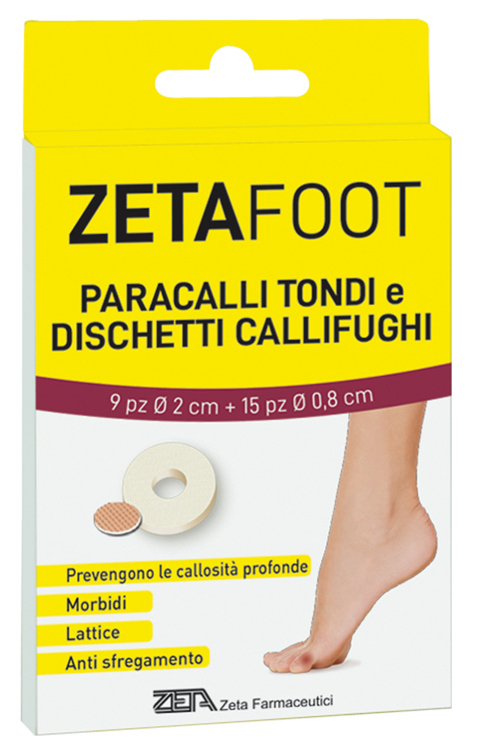ZETAFOOT PARACALLO TONDO 9 PEZZI + DISCHETTO CALLIFUGO 15 PEZZI - lepimpinelle.it