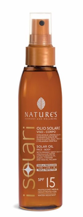 NATURE'S I SOLARI OLIO SOLARE VISO CORPO SPF 15 150 ML - lepimpinelle.it