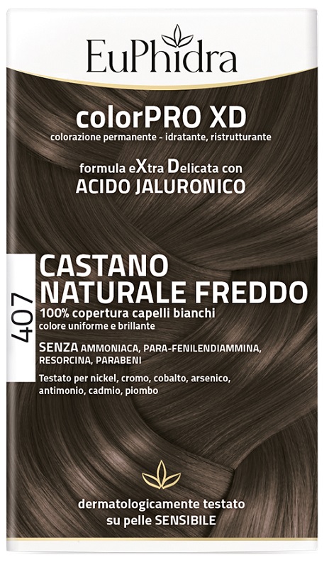 EUPHIDRA COLORPRO XD 407 CASTANO NATURALE F COLORE + ATTIVANTE + BALSAMO + CUFFIA + GUANTI - lepimpinelle.it