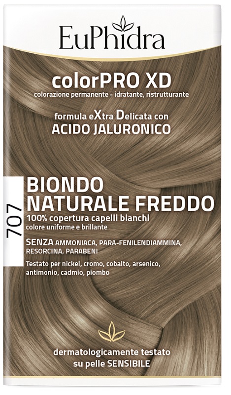 EUPHIDRA COLORPRO XD 707 BIONDO NATURALE F COLORE + ATTIVANTE + BALSAMO + CUFFIA + GUANTI - lepimpinelle.it