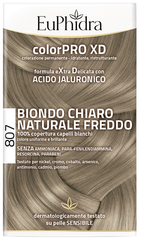 EUPHIDRA COLORPRO XD 807 BIONDO CHIARO NATURALE F COLORE + ATTIVANTE + BALSAMO + CUFFIA + GUANTI - lepimpinelle.it