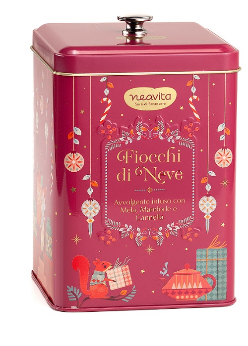 NEAVITA INFUSO FIOCCHI DI NEVE FILTROSCRIGNO IN BISCOTTIERA NATALE 15 FILTRI DA 3,5 G - lepimpinelle.it