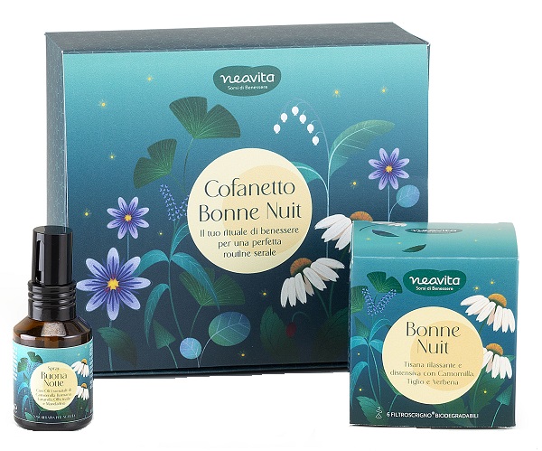 NEAVITA COFANETTO BONNE NUIT TISANA 6 FILTRI + SPRAY CUSCINO 30 ML SORSI DI LUNA - lepimpinelle.it