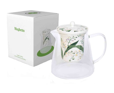 MUGHETTO TEIERA IN VETRO E PORCELLANA DA 750ML - lepimpinelle.it