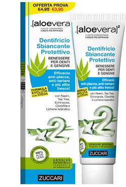 ALOEVERA2 DENTIFRICIO SBIANCANTE PROTETTIVO CON STEVIA 100 ML - lepimpinelle.it