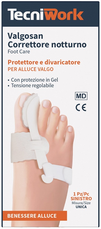 CORRETTORE NOTTURNO PER ALLUCE VALGO SINISTRO MISURA UNICA VALGOSAN 1 PEZZO - lepimpinelle.it