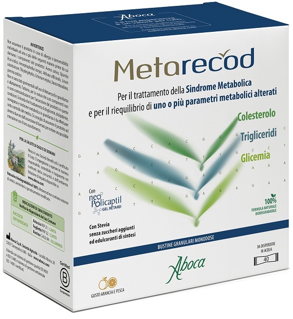 METARECOD 40 BUSTINE GRANULARI X 2,5G GUSTO ARANCIA E PESCA - lepimpinelle.it