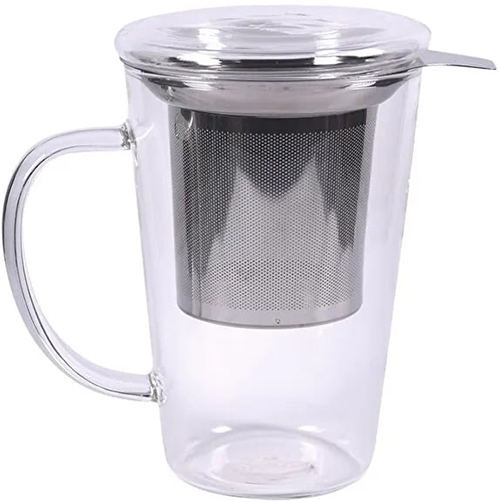 NEAVITA INFUSIERA IN VETRO CON FILTRO IN ACCIAIO DA 400 ML - lepimpinelle.it