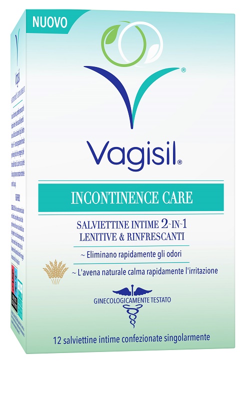 VAGISIL INCONTINENCE CARE SALVIETTINE INTIME 2IN1 LENITIVE & RINFRESCANTI 12 PEZZI - lepimpinelle.it