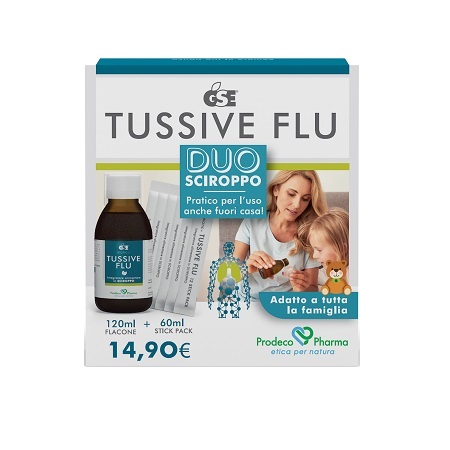 GSE TUSSIVE FLU DUO FLACONE+6 STICK PACK MONODOSE - lepimpinelle.it