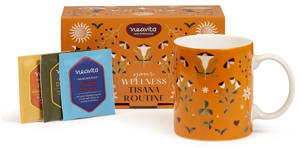 NEAVITA COFANETTO TISANA ROUTINE DAILY ARANCIONE: CONTIENE 9 FILTRI BIO E MUG DA 300 ML - lepimpinelle.it