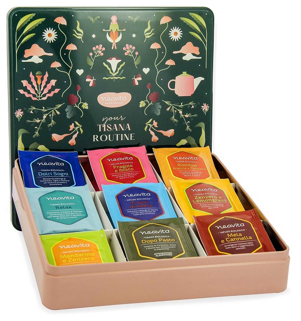 NEAVITA 36 FILTRI BIO ASSORTITI IN COFANETTO LATTA VERDE TISANA ROUTINE - lepimpinelle.it