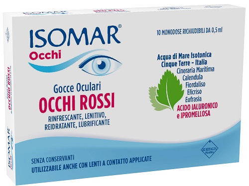 ISOMAR OCCHI ROSSI GOCCE OCULARI ACIDO IALURONICO 0,20% 10 FLACONCINI - lepimpinelle.it